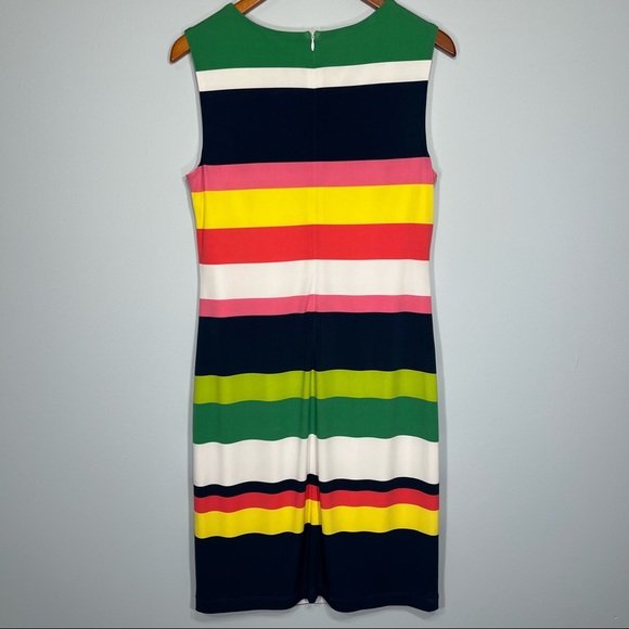 Frank Lyman Design Sleeveless Dress Womens 8 Multicolor Stripes Lined - Picture 2 of 6